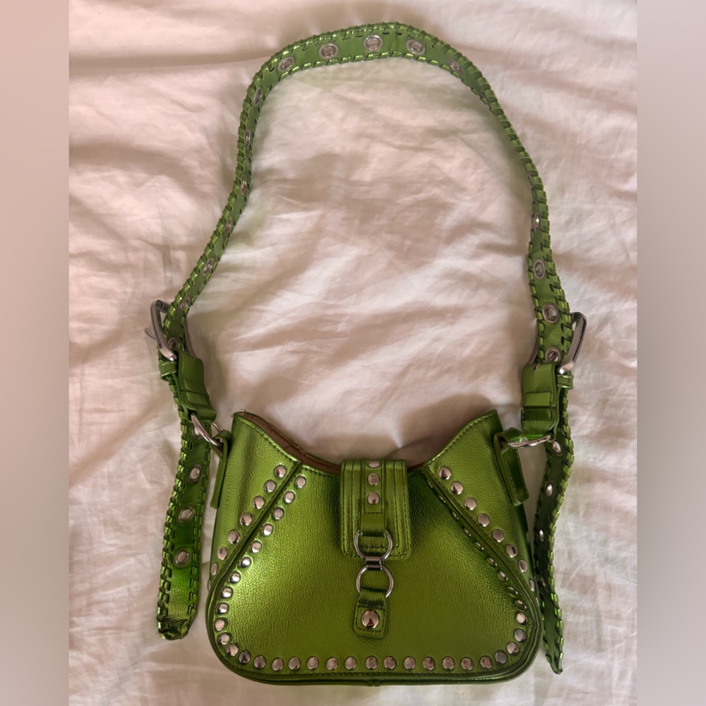 Green Studded Women's Bag
